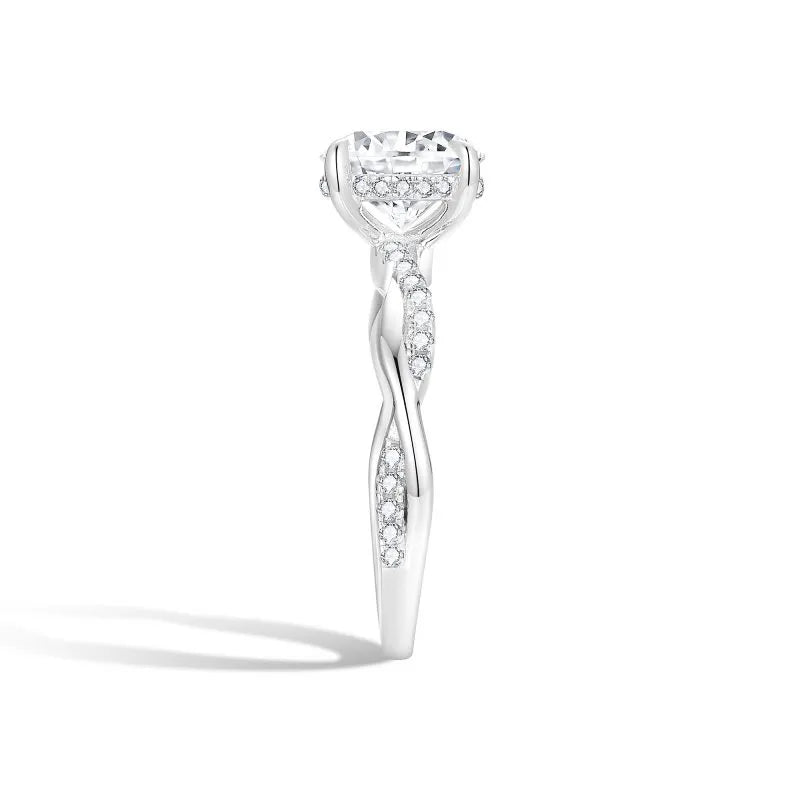 Twisted Vine Hidden Halo Moissanite Ring