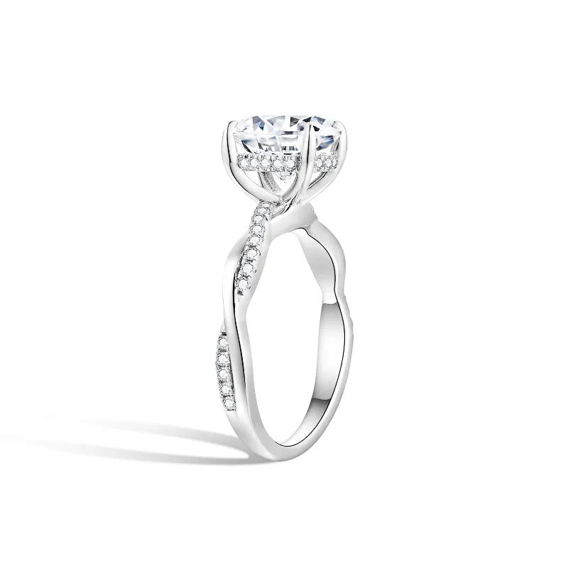 Twisted Vine Hidden Halo Moissanite Ring