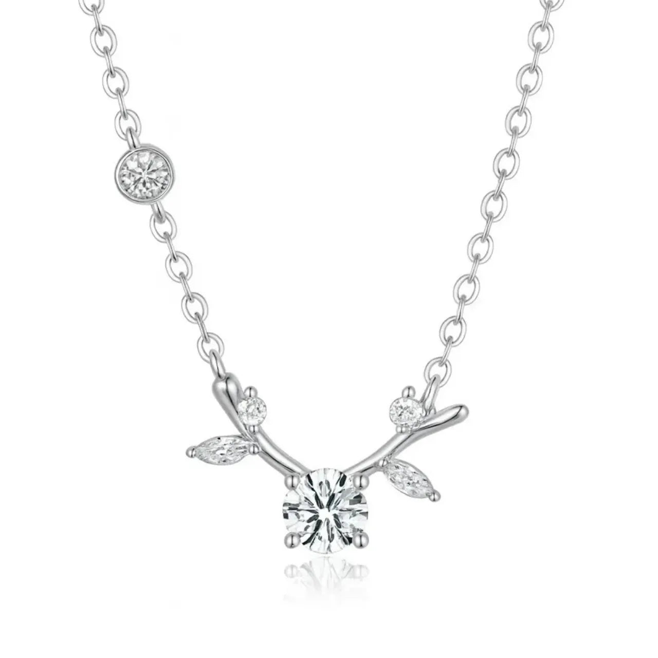Vine Leaf Moissanite Pendant Necklace