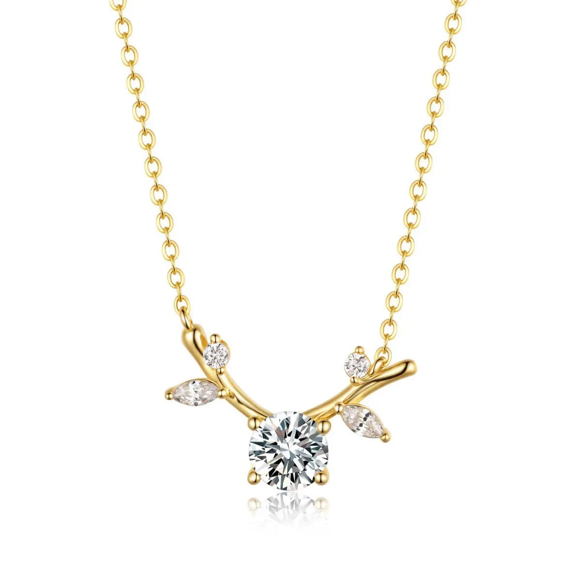 Vine Leaf Moissanite Pendant Necklace